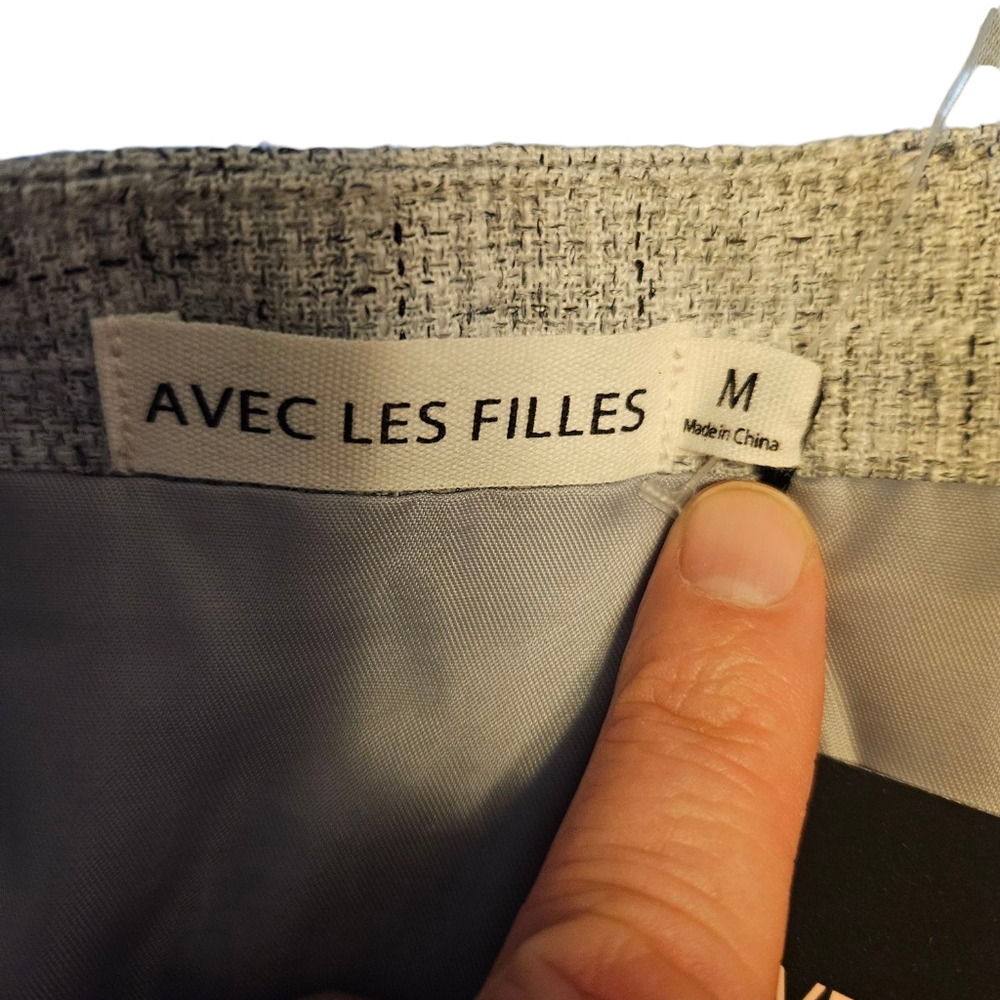 NWT Avec Les Filles Gray Tweed Halter Top Size M - Picture 6 of 9